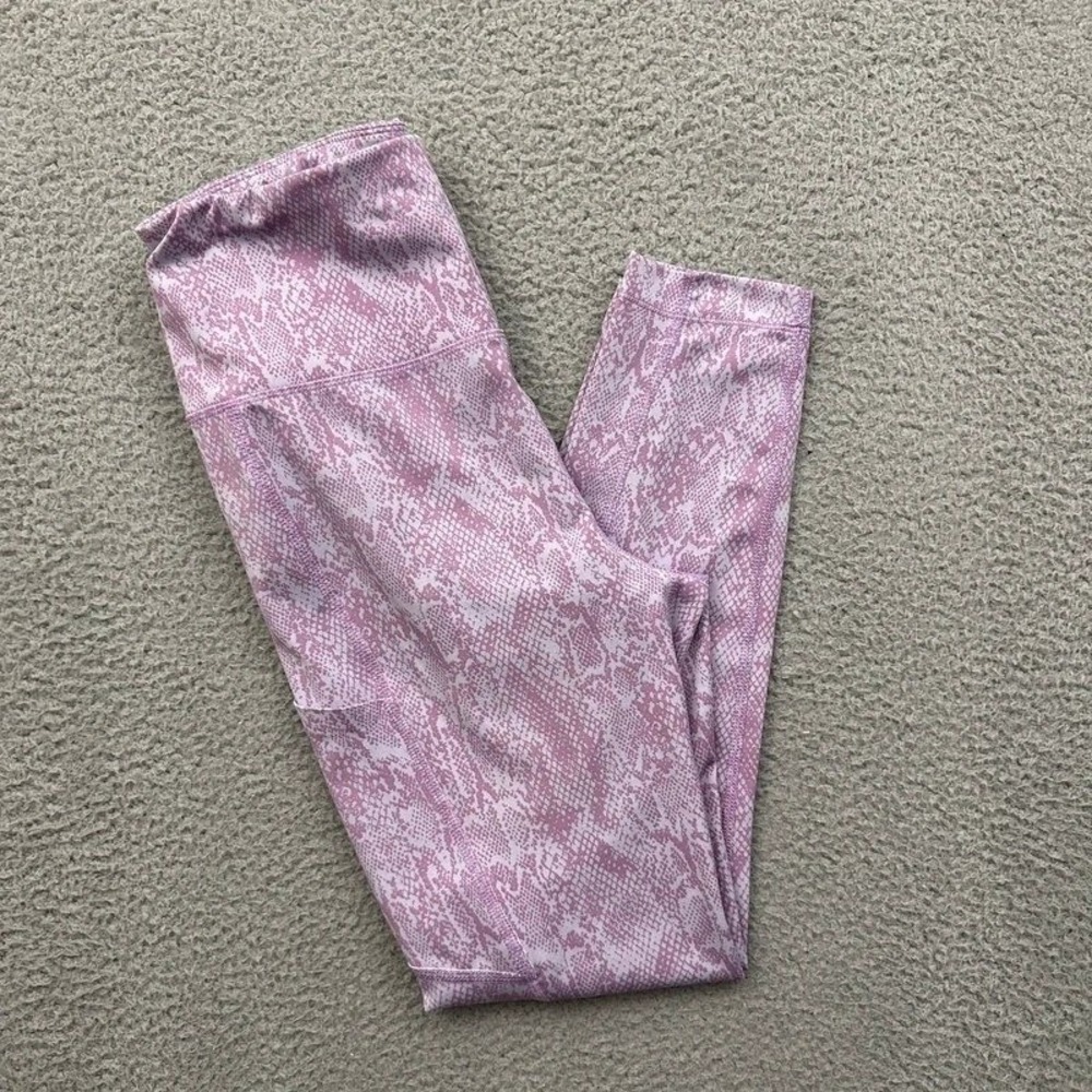 Zelos High Rise Snake Print Leggings Purple Athletic Activewear Women's Medium